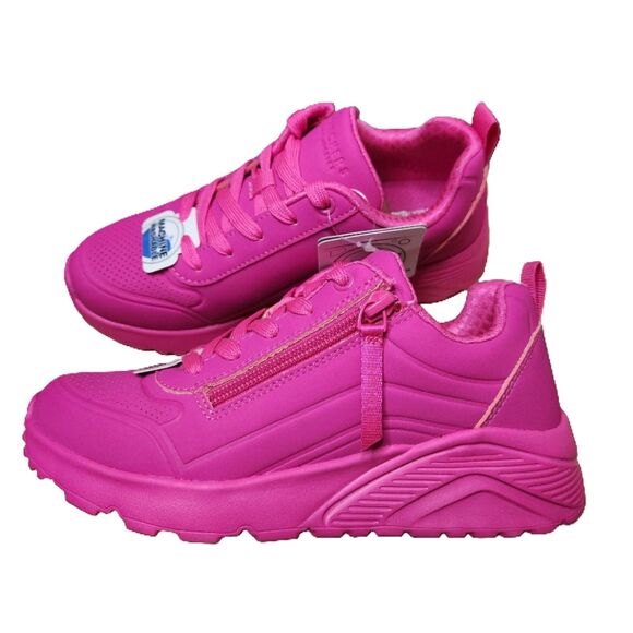 Skechers Street Uno Lite Neon Zip Sneakers – Girls’ Size 3, Hot Pink, NWT - Picture 1 of 10
